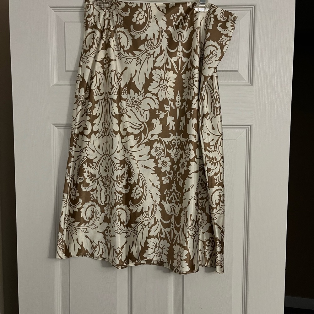 New York & Company Brown and Cream A-Line Skirt